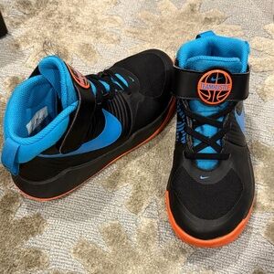 Nike Kids Sneakers - Black, Blue, and Orange
Like New Team Hustle D9